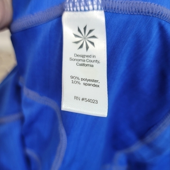 ATHLETA ROYAL BLUE SHORT SLEEVE QUARTER ZIP ATHLEISURE TOP, SZ MEDIUM - Picture 5 of 8